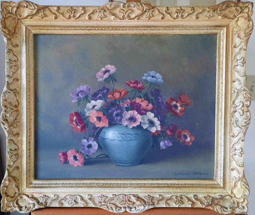 Flowers in Vase, oil on canvas, signed, framed.