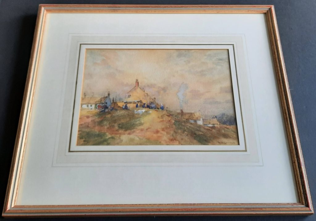 The Lookout, Authmithie, watercolor, signed, framed.