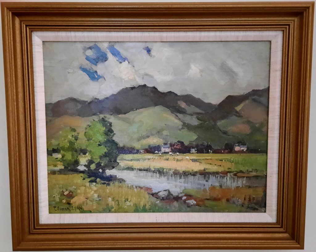 A Scottish Landscape, oil on plywood, signed, framed.