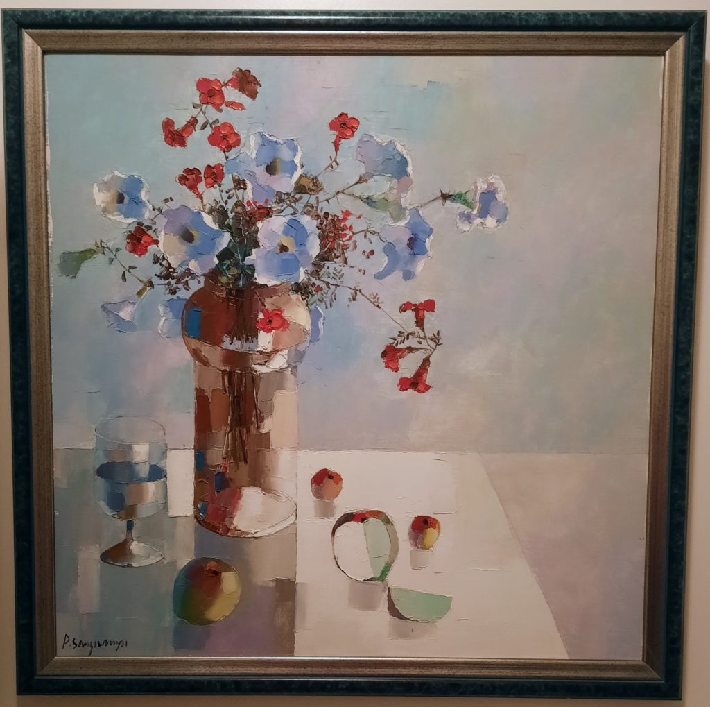 Modern Still Life, oil on canvas, signed, framed.