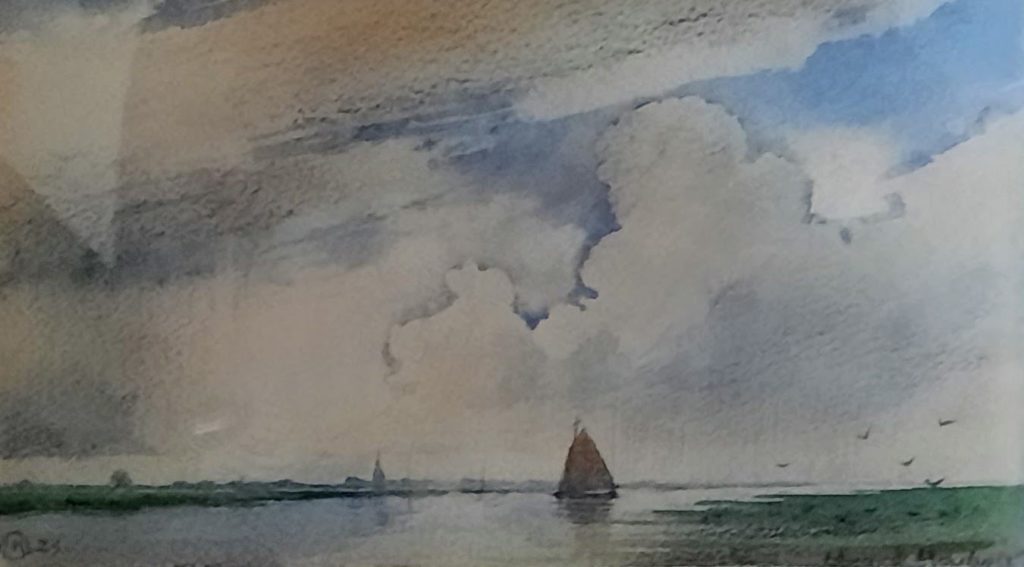 A Dutch Barge, watercolor, signed and dated