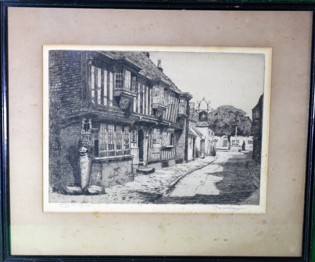 The Star Inn, Alfreston, Sussex, etching.